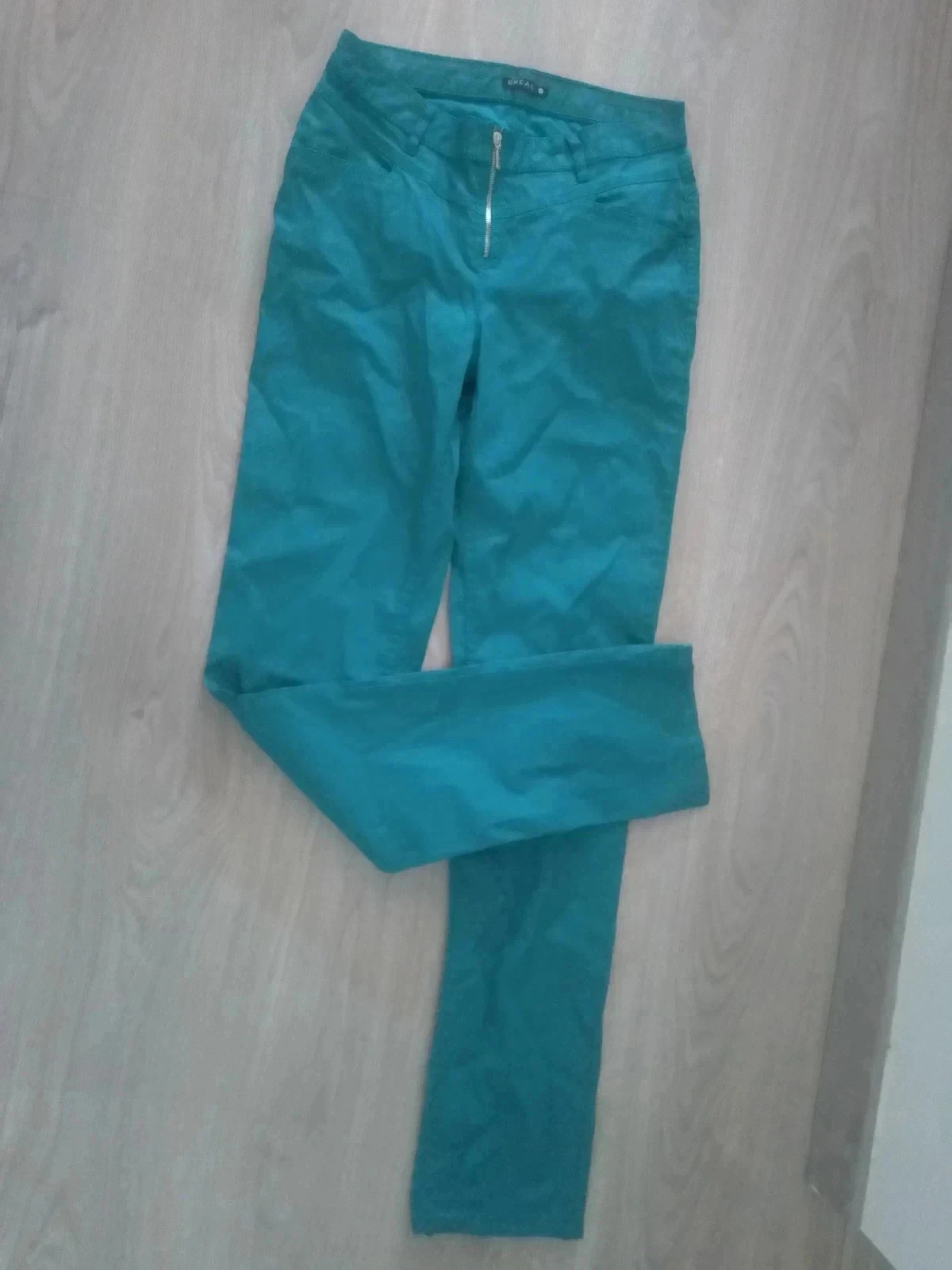 Jean enduit bleu
